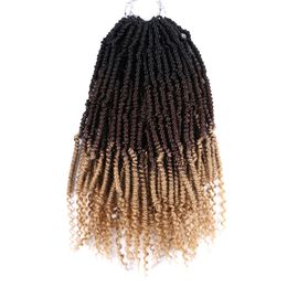 12 inch Synthetisch Bom Twist Haar 70 g/stks Ombre Pre doorgelust Pluizige Lente Twists Vlechten Haar LS11