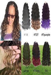 Lans 14 inch Senegalese haakhaar paarse ombre Braiding Hair Wave Ends Synthetische nieuwe stijl Thin Crochet Braids Jumbo Bund4953729