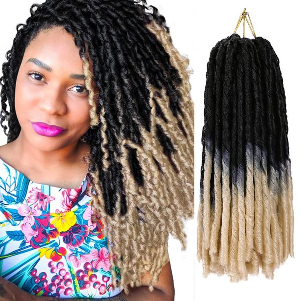 Pelo sintético de 14 pulgadas Locs suaves Trenzas de pelo de ganchillo 30 hebras/paquete Bomba Dreadlocks Faux Locs Hair LS07