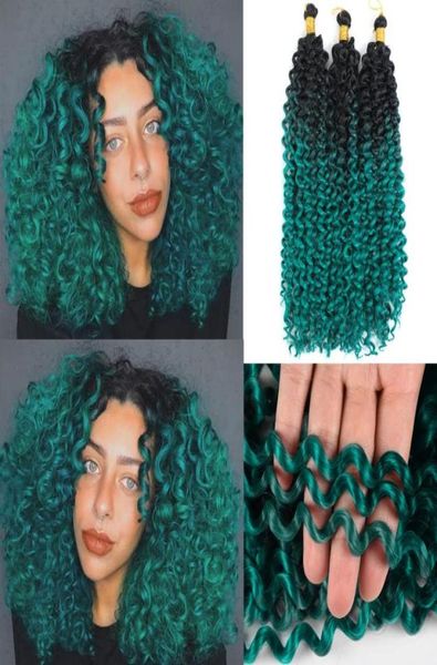 LANS de 14 pulgadas Olada de agua Extensiones de cabello de crochet Bohemio Broids trenzas sintéticas cabello puro color rubio a granel ls225582056