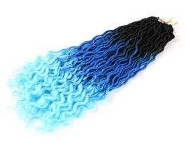 Lans 18 pouces de long synthétique ombre déesse fausse locs Crochet Hair Extensions 70gpcs Natural Wavy Dreadlock Golden Soft LZ121155095