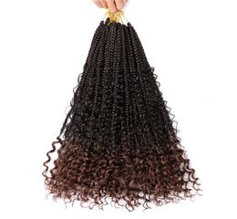 Lans 22 pouces Bo￮tes de bo￮te de rivi￨re synth￩tique avec extensions de cheveux boucl￩s Goddess Crochet 12 Rootspack Bohemian avec des extr￩mit￩s en boucle ls341617439