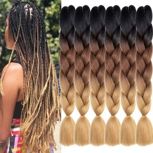 24 pouces Jumbo tresse tressage Extensions de cheveux 100 g/pcs synthétique Crochet boîte tresses torsion tresse cheveux