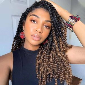 LANS 24 pouces Passion Twist Crochet Cheveux pour Femmes Noires Cheveux Bouclés Pré-tordus 16 brins/paquet Spring Twists Extensions de Tressage Synthétiques LS01