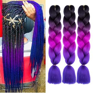 24 Pouces Synthétique Jumbo Tressage Cheveux pour Femmes Crochet Twist Tresses Extensions de Cheveux 100g Pièces