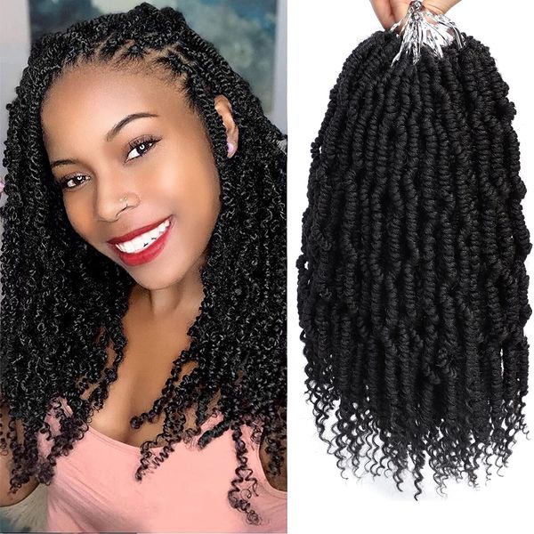 Bomb Twist Crochet Hair 14 pouces Passion Twist Hair 24 brins / Pcs Spring Twist Crochet Hair Pre Twisted pour les femmes noires LS02