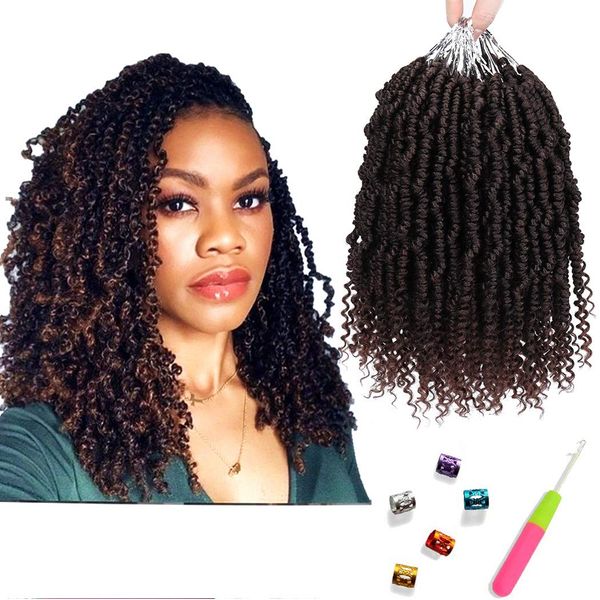 Bomb Twist Crochet Hair 14 pouces Spring Twist Hair Crochet Tresses Twists 60g / Pcs Passion Sénégalaise Synthétique Ombre Couleur Extensions de Cheveux pour Femmes LS02