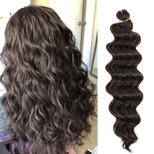 Trenza de ganchillo rizada Trenzado de arco iris 22 '' Extensiones de cabello sintético Onda profunda Cabello a granel Ola oceánica Crochets Trenzas para cabello a granel LS03