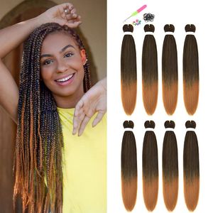 Pré-stress EZ Traiding Coiffes 26 pouces Easy Traid Crochet Synthetic Hair Extensions Water Hot Setting Professional Soft Yaki Texture