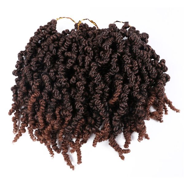 10 pulgadas pre-trenzado Spring Twist Hair Passion Twists Crochet Spring Twists Short Curly Bomb Twist Trenzado Extensiones de cabello LS28