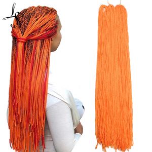 28 pouces Zizi tresses Crochet boîte de cheveux tressage Extensions de cheveux synthétiques violet bleu longs bouclés LS09