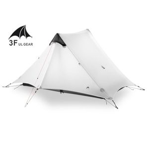 LanShan 2 3F UL GEAR Tente de camping ultralégère extérieure pour 2 personnes et 1 personne, 3 saisons, 4 saisons, tente professionnelle sans tige en nylon argenté 15D T17477474