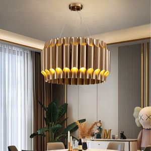 Lanterne Design Lustre Creative Suspendus LED Lampes Or Métal Luminaires pour Salle À Manger Cuisine Île Salon