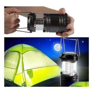 Linternas Led Cam Lamp Outdoor Linterna plegable Linternas de emergencia Portable Black para senderismo Halloween Christmas Drop Delivery Otlvb