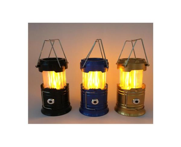 Linternas Luces nocturnas ultrabrillantes LED Linterna portátil Mini antorcha Luz Linterna plegable solar para senderismo al aire libre Camping Fis7157980