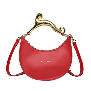 Lanvi léopard poignée poignet sac pour femmes mode Style étranger bonbons croissant sac sacs 230815