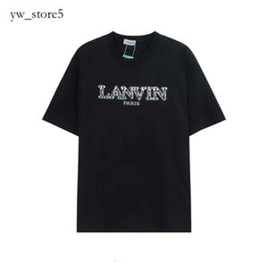 Lanvin Designer T-shirt Tees Lanvis Shirt New Mens Shirt Langfan Chengyi même style manche courte brodée Lanvins décontractés Lanvins Round Neck 9284