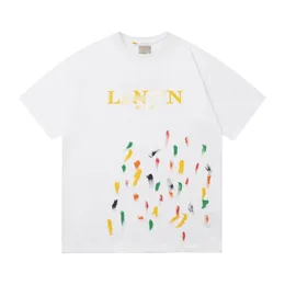 Lanvin Gallerys Dept T-shirts pour hommes GAL LAVIN Chemise Hommes Designer T-shirt Casual Femmes Tees Encre Peinte À La Main Splash Graffiti Lettres Lâche À Manches Courtes Haute 1001