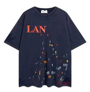 Lanvin heren T-shirts shirt van hoge kwaliteit 2023 nieuwe mooie kleding zomermode Lanvin hoodie gespikkelde letterprint en casual korte mouw Lanvins CMBT
