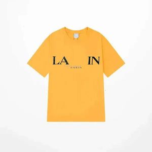 Lanvin Shirt Designer Luxury Lanvins Classic T Shirt Carta en el pecho Impreso para hombre y transpirable High Street Cotton Galerys Dept Shirt 420