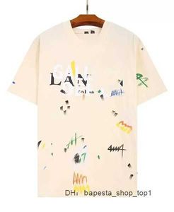 chemise lanvin de haute qualité 2023 nouveaux beaux vêtements mode d'été Lanvin lettre mouchetée imprimée et chemise hellstar décontractée à manches courtes coton 100% 4 1R4W