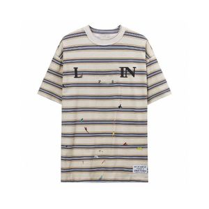 lanvin camisa lanvins camisa lanvin sudadera con capucha Diseñador de lujo Lanvins Camiseta clásica con cuello redondo y rayas moteadas para hombres y mujeres Ropa del mismo estilo 1 VMGX SWQH