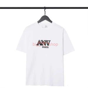 Lanvin ShirtTop Calidad Lanvin Mens Angel Camisetas Manga corta Bordado de palma Antiarrugas Moda Casual Hombres Ropa Ropa Camisetas 1 CFWR