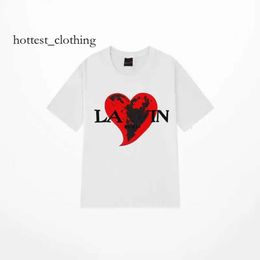 Lanvine Shirt Brand Men's T-shirts Designer Luxury Classic Classic T-shirt LETTRE IMPRIMÉ SHIRT HAUT STREE