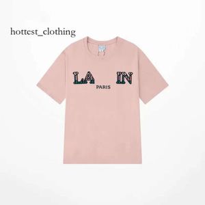 Lanvine Shirt Brand Men's T-shirts Designer Luxury Classic Classic T-shirt LETTRE CHIRT IMPRIME