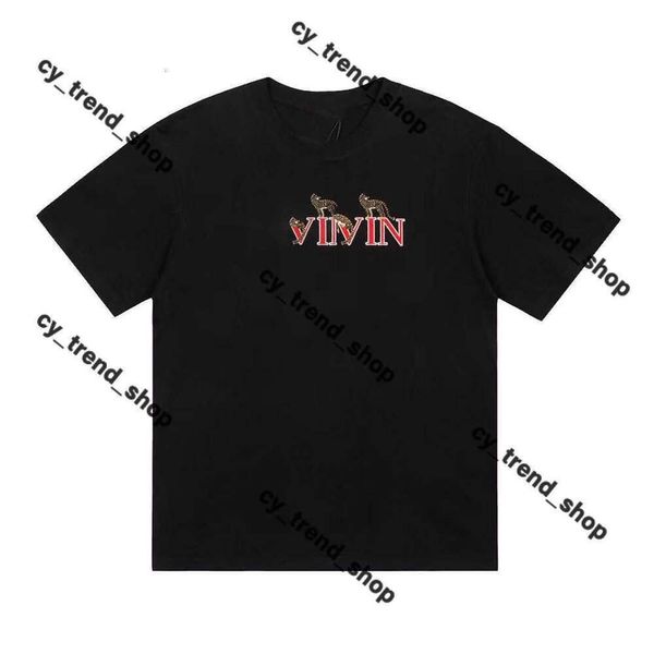 Lanvine Shirt Gal Lavin Mens Designer Shirver Homme décontracté Femmes Lanvins Tees Encre peinte à la main