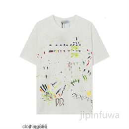 Lanvins T-shirts à manches courtes Chemises T-shirts pour hommes Été Cool Designer Coloré Jet d'encre peint à la main Usa Eu Mode Imprimé High Street Tops Gtdt18d0DA1A