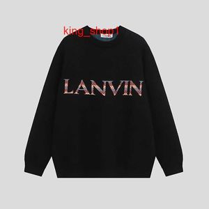 Lanvins Sweaters Designer Lanvins Hoodie Herfst/Winter Nieuwe Langfan Net Red Loose Crew Neck Sweater Veelzijdige T -shirt trend voor mannen en vrouwen 2 5UOA