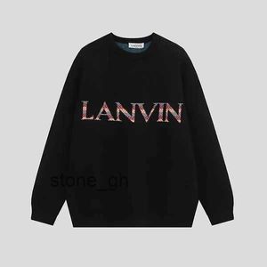 Lanvins truien ontwerper Lanvins Hoodie herfst/winter Nieuwe Langfan Net Red Loose Crew Neck Sweater veelzijdige T -shirt trend voor mannen en vrouwen 2 P916