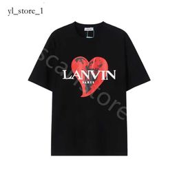 Lanvins T-shirt Hommes Femmes Designer T-shirts Imprimé Mode Lanvin Petit Top Qualité Coton À Manches Courtes De Luxe Hip Hop Tshirt Lanvis Chemise 3474