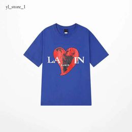 Lanvins T-shirt Heren T-shirt Designer Luxe Klassiek Borst Letter Bedrukt Lanvis Shirt voor heren en dames Top Zomer Ademend Hoog Lanvin Fashion T-shirt