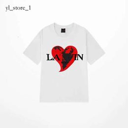 Lanvins T-shirt Heren T-shirt Designer Luxe Klassiek Borst Letter Gedrukt Heren en Dames Lanvis Shirt Top Zomer Ademend Hoog Lanvin Mode-T-shirt 7386