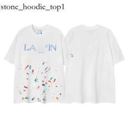 LANVIS 2024 Men's T-shirt Designer Luxury Classic Classic Chest Letter imprimé et femmes Lanvis Curb Shirt Top High Quality Breathable Courte Shirt Lanvis 4282