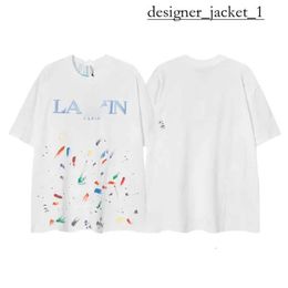 Lanvis 2024 Men's T-shirt Designer Luxury Classic Classic Fashion Lettre imprimées et femmes Lanvis Curb Shirt Top Brepwant High Quality Short à manches courtes Lanvis 3446