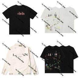 Lanvis Shirt Lavins Tshirt Men Lanven Shirt Hiphop Graphic Imprimé Gothic Gothic Smart Casual Harajuku Streetwear Y2K Tops Goth Men Lavines Short Lavens Shirt 81