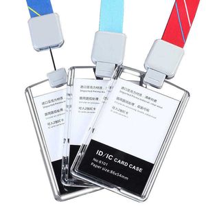 Bobine personnalisée de lanière avec porte-carte d'identité IC entièrement transparent, porte-badge rétractable vertical et horizontal pour soins infirmiers