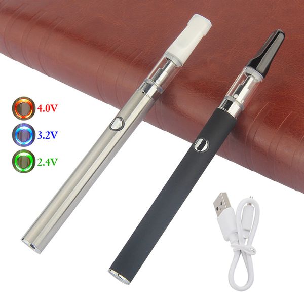 Wax Oil Manual Button Vapes Pens Kit Boîtier en plastique 350mah Mini Slim Vape Pen Battery .5ml 1ml Cartouches de vaporisateur CE3 Clearomizer