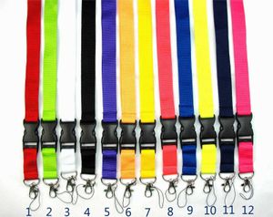 Pulseras Cordones Ropa Celular Cordones Llavero Collar Tarjeta de identificación de trabajo Cuello Correa de moda Logotipo personalizado Negro para teléfono 12 colores