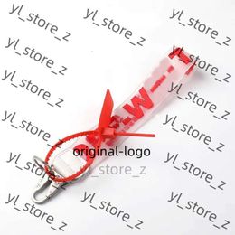 Lanyards Off Withe Keychains Chaîne Chaîne de luxe Anneaux de luxe Clear Rubber Jelly Lettre Imprimé Keys Off Kechechains Men de mode Femmes Toile Course de couverture 5A3F