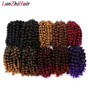 Lanzhi 10 inch Jumpy Wand Jamaican Bounce Curl Hair Extensions 80GPC Haak Haarhaak Braids Ombre Synthetisch Braiding Hair L3179404
