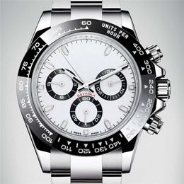 Laojia Panda Ditongna -serie Multifunctioneel tweede tellen Automatisch mechanisch waterdichte horloge -tape stalen riem recht haarh6b4