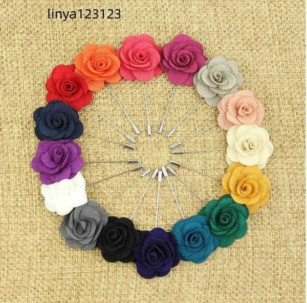 Revers fleur homme femme camélia fait à la main boutonnière bâton broche accessoires pour hommes en 18 couleurs