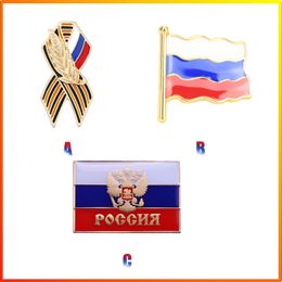 Pins de solapa Flagal Rusia Saint Victoria Día de la solapa Pin Insignias Festivas Pins de Símbolo de memoria de Historia para ropa de sombrero de mochila
