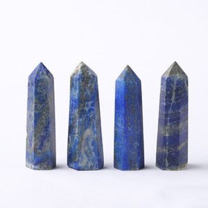 Lapis lazuli Quartz brut Tour Arts Ornement Baguettes de guérison minérales Reiki chakra Pierre d'énergie Point de cristal naturel