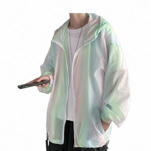 Lappster Hommes Vestes à capuche légères Manteaux 2023 Bomber Jacket Multicolor Sun Protecti Coupe-vent Harajuku Veste coréenne J3DR #