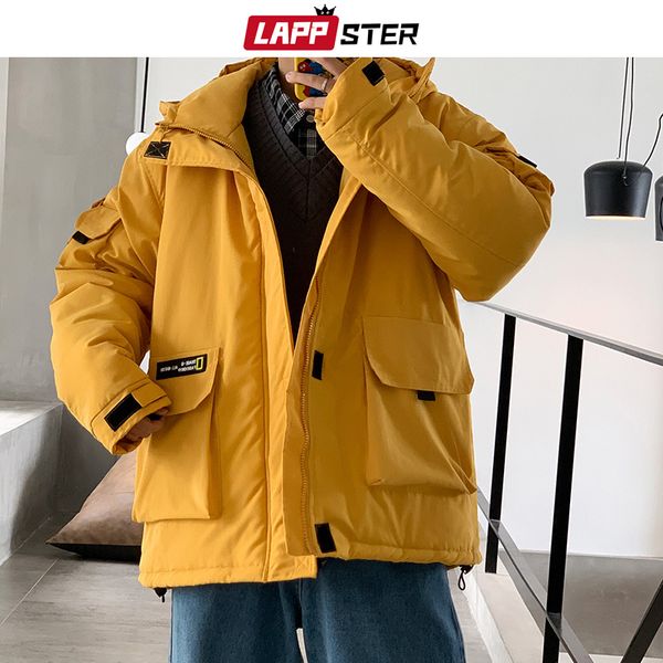 LAPPSTER Hommes Streetwear Veste d'hiver Noir Hommes Harajuku Pardessus Cargo Vestes Parka Coréen Casual Automne Manteaux Plus Taille 200919